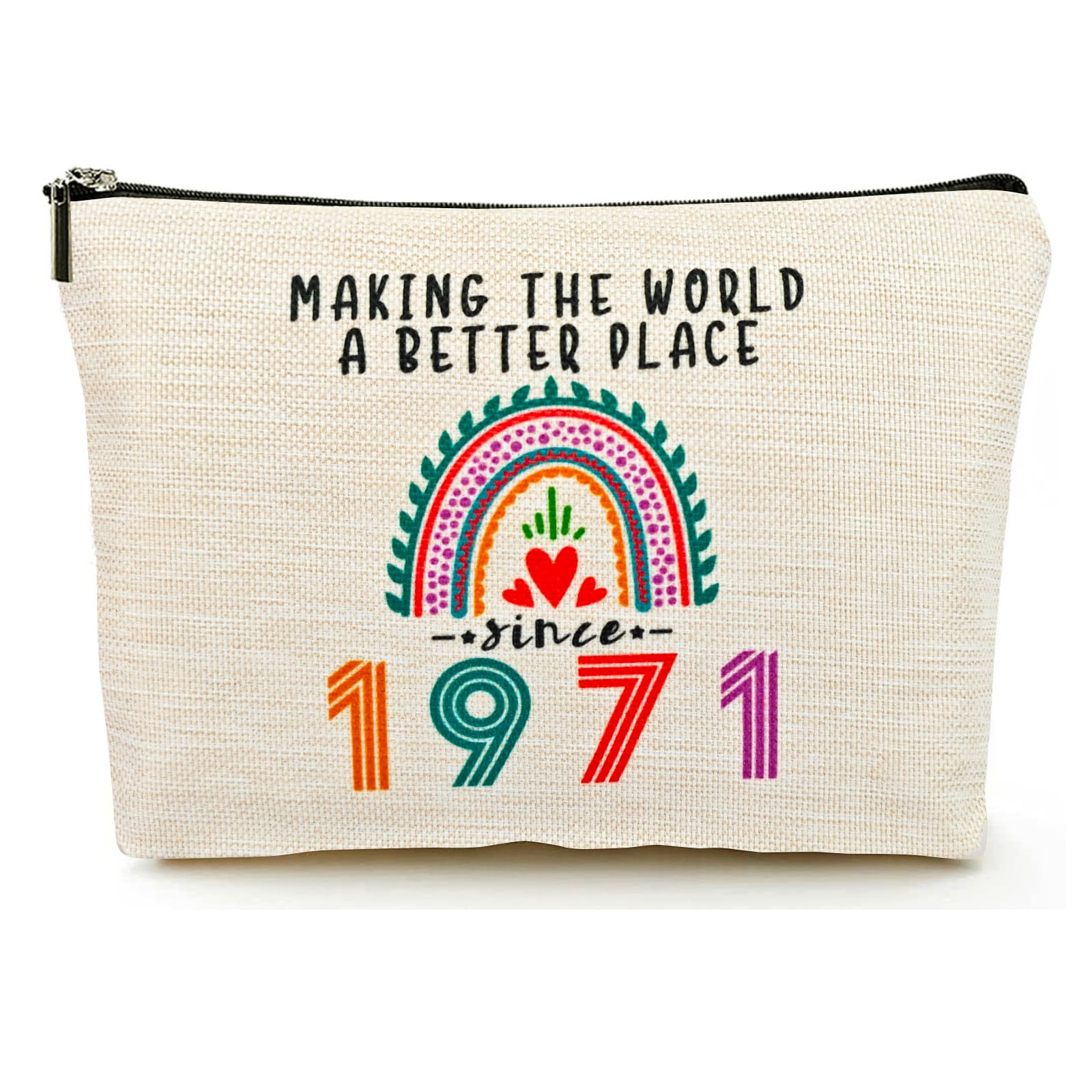 54th Birthday Gifts for Women - 1971 Vintage Makeup Bag & Travel Cosmetic Pouch - Perfect for Wife, Mom, Mother's Day & Christmas - Elegant 54 Year Old Birthday Decorations - Great for Travel, Parties & Special Occasions