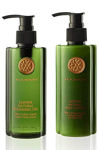 Harnn Jasmine Natural Shower Gel and Body Lotion Set - Moisturizing & Aromatherapy for Relaxing Bath & Skincare Routine
