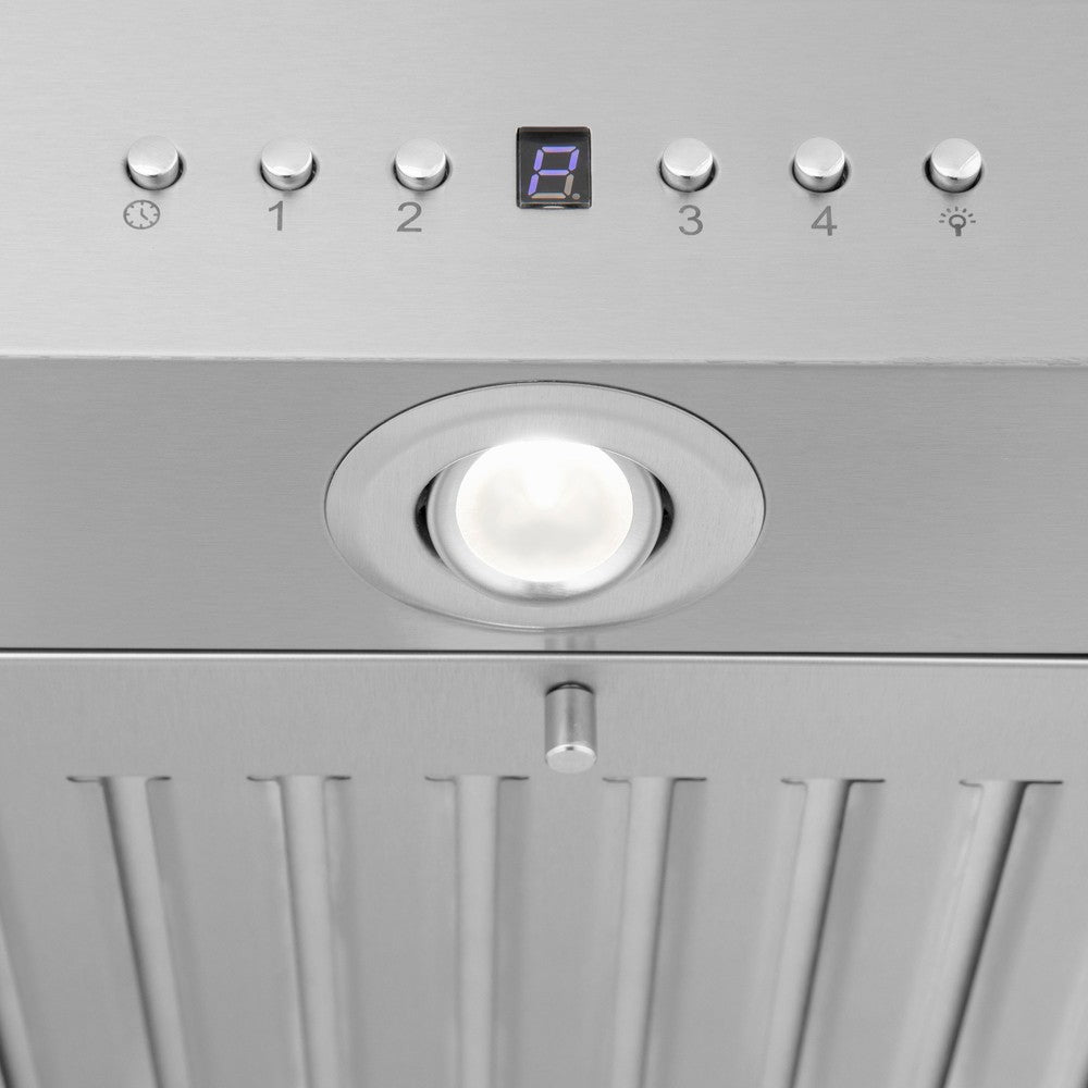 ZLINE Stainless Steel Island Mount Range Hood with Built-in CrownSound Bluetooth Speakers (KE2iCRN BT) - Perfect for Modern Kitchens & Open-Concept Homes