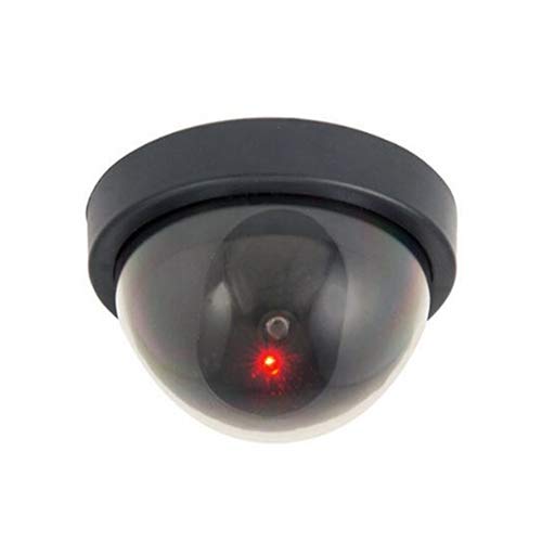 Fake Security Camera with Red Flashing Light - Dummy Dome Surveillance CCTV Camera for Home & Office Security - Deter Burglars for Indoor/Outdoor Use