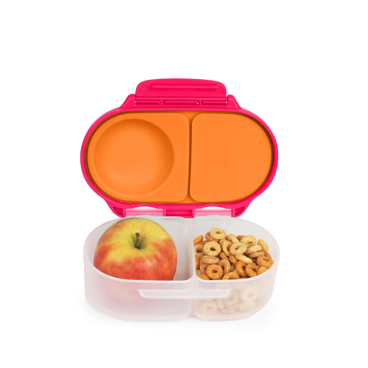 BPA-Free Leak Proof Kids Snack Box - 2 Compartment Mini Bento Lunch Container for Toddlers & Children | Dishwasher Safe 12oz Food Storage | Perfect for School, Travel & Daycare (Strawberry Shake)