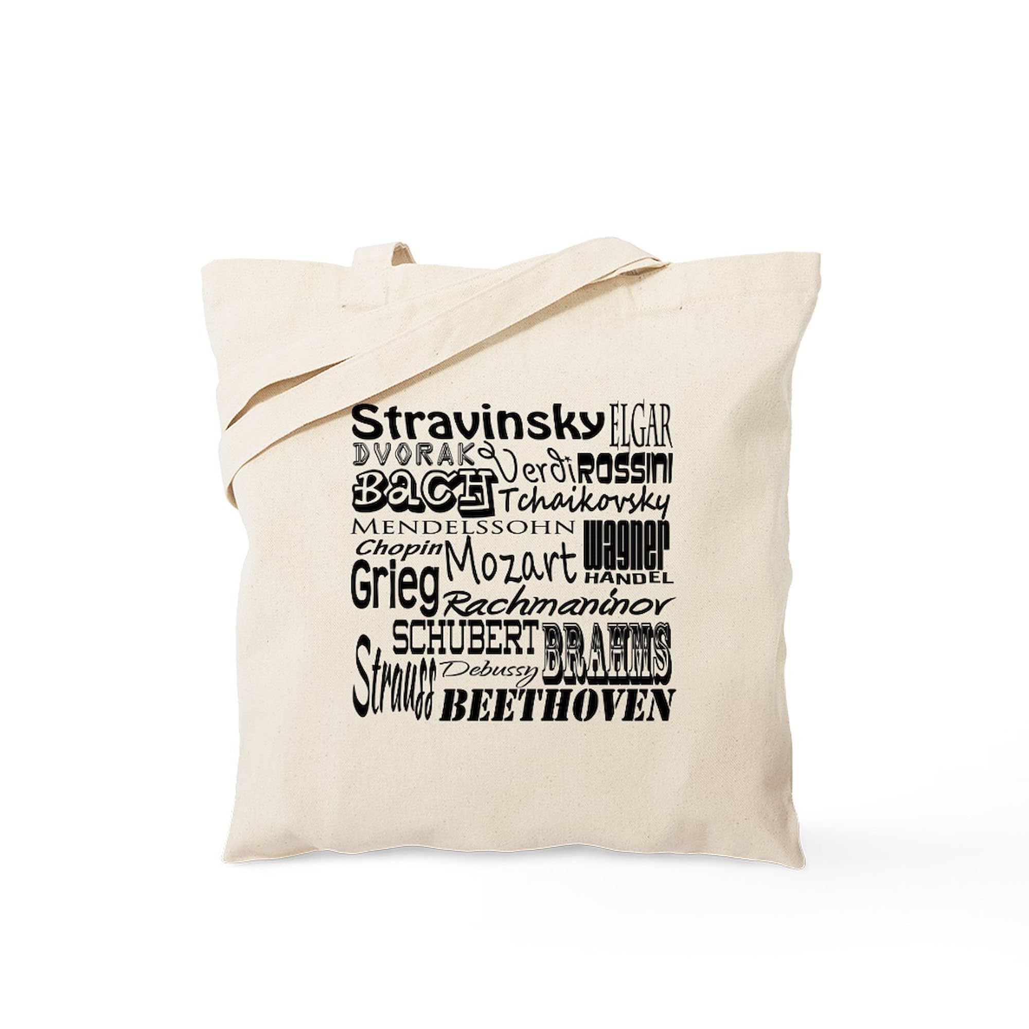 Classical Composers Tote Bag - Eco-Friendly Natural Canvas Reusable Shopping Bag for Music Lovers | Perfect for Groceries, Books & Daily Use