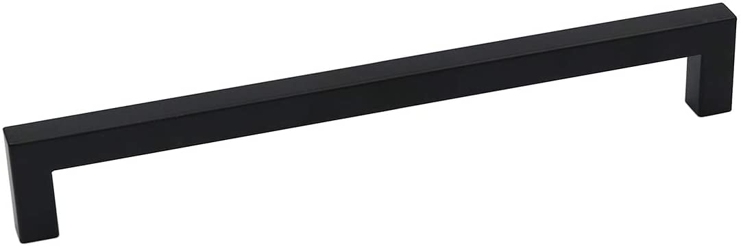 35Pack Black Square Cabinet Pulls - Modern Stainless Steel Kitchen & Bathroom Drawer Handles (8-4/5 Inch Hole Center) - Perfect for Home Renovation & DIY Projects