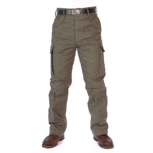 Olive Green Moleskin Thermal Pants for Men - Winter Insulated Trousers for Hiking, Camping & Outdoor Activities