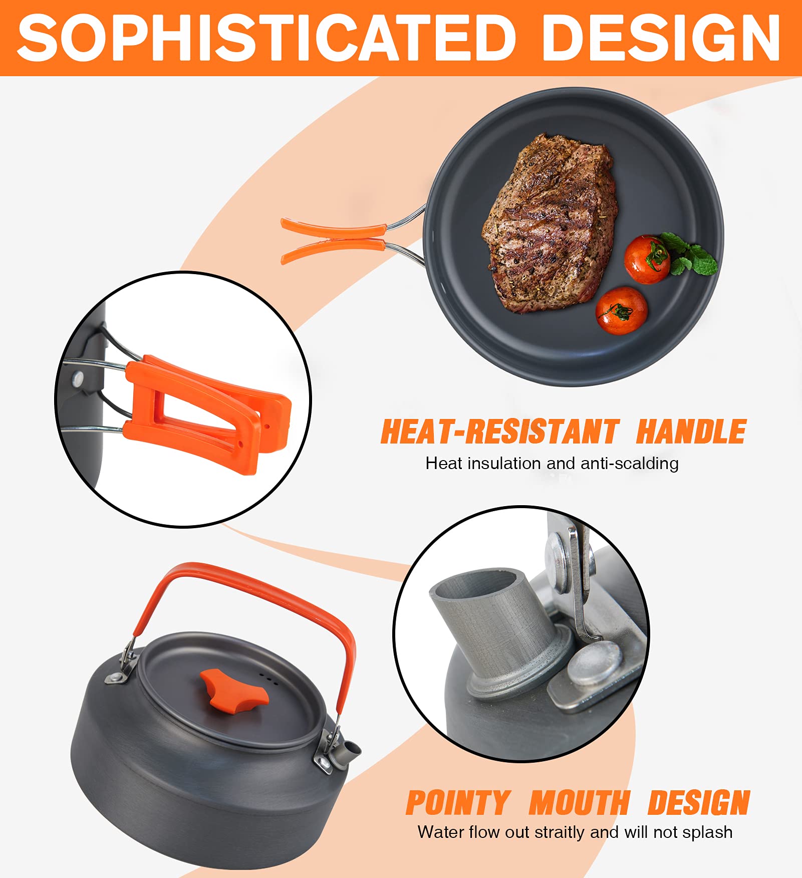 Ultralight Camping Cookware Set - Foldable Aluminum Pots & Pans for Backpacking, Hiking & Survival