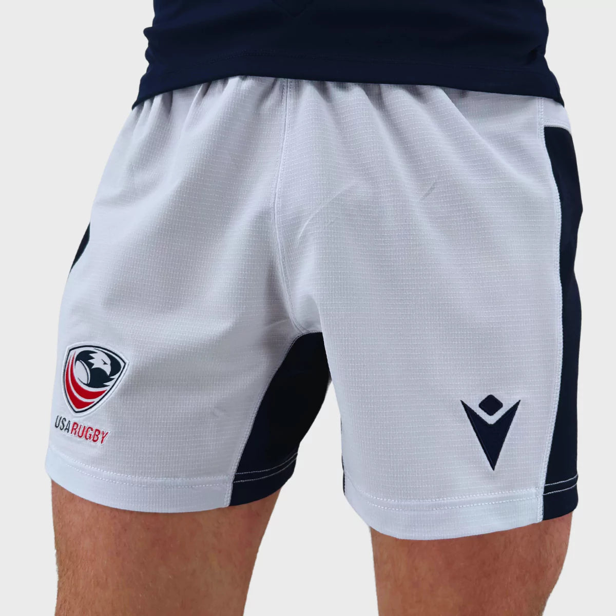 Macron USA Men's Away Rugby Shorts 2025 - Breathable Quick-Dry Sports Shorts for Rugby Training & Matches