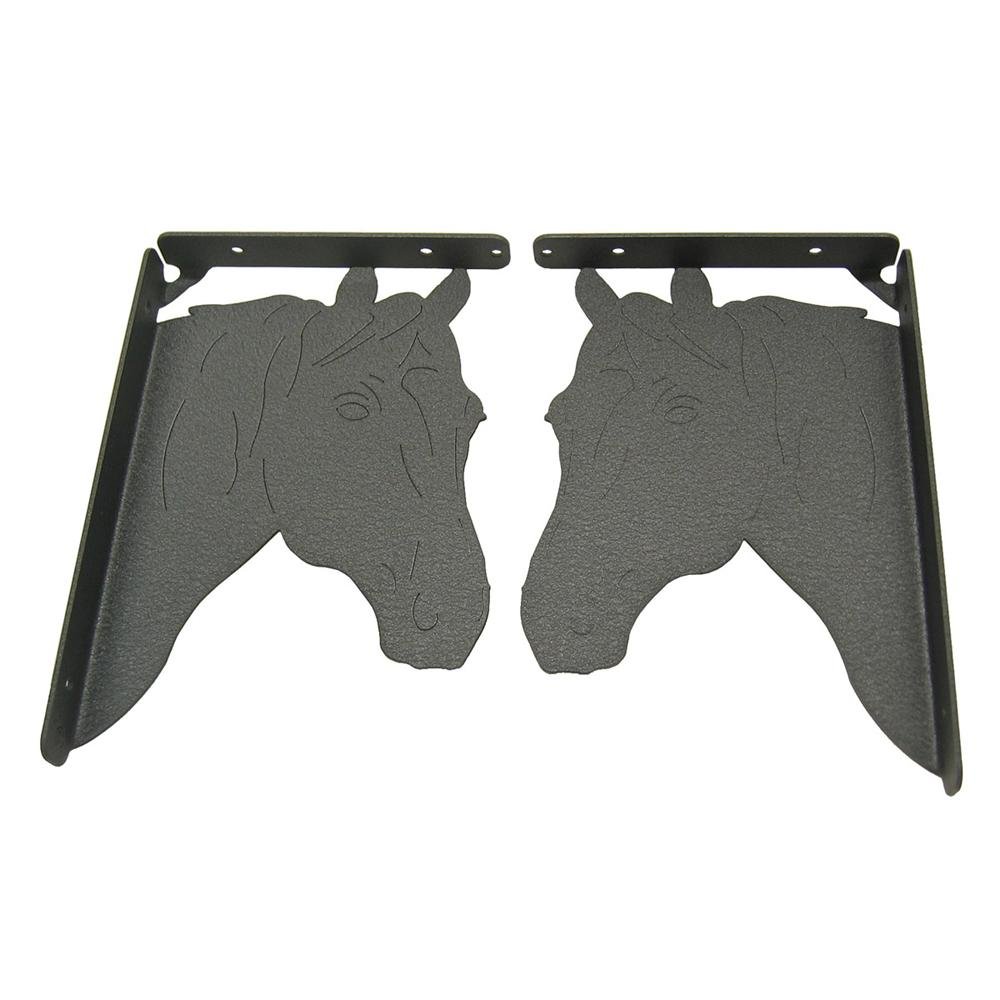 Innovative Fabricators, Inc. - Heavy Duty Horse Head Shelf Brackets (Set of 2) - Rustic Wall Decor for Living Room, Bedroom & Farmhouse Style Home