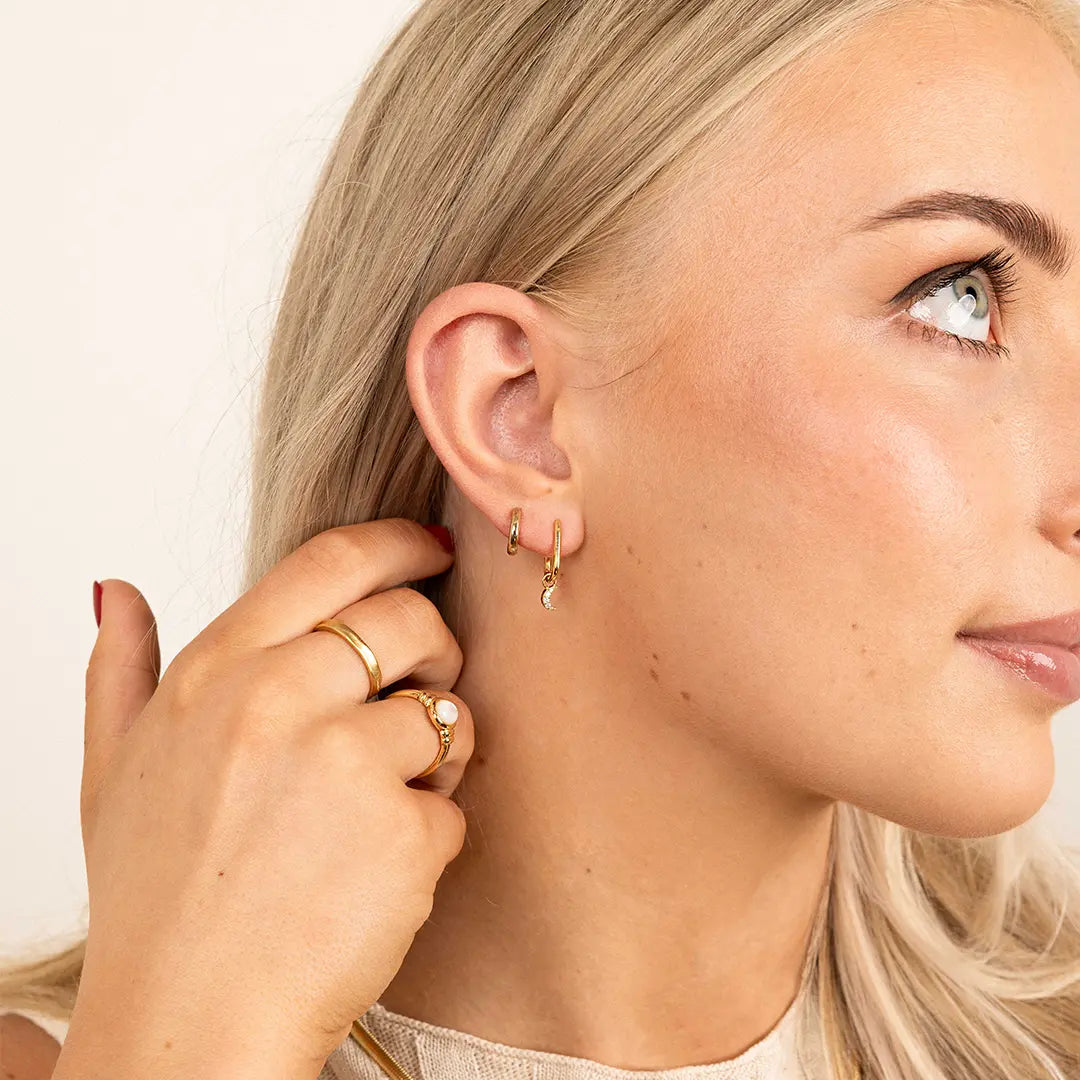 Astro Star Moon Rectangle Hoops Earrings for Women - Trendy Celestial Jewelry for Everyday Wear & Special Occasions