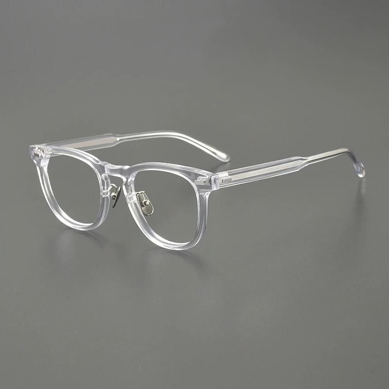 Black Unisex Square Acetate Eyeglasses Full Rim Frame - Stylish Reading Glasses for Men & Women - Perfect for Office, Reading & Fashion Accessories