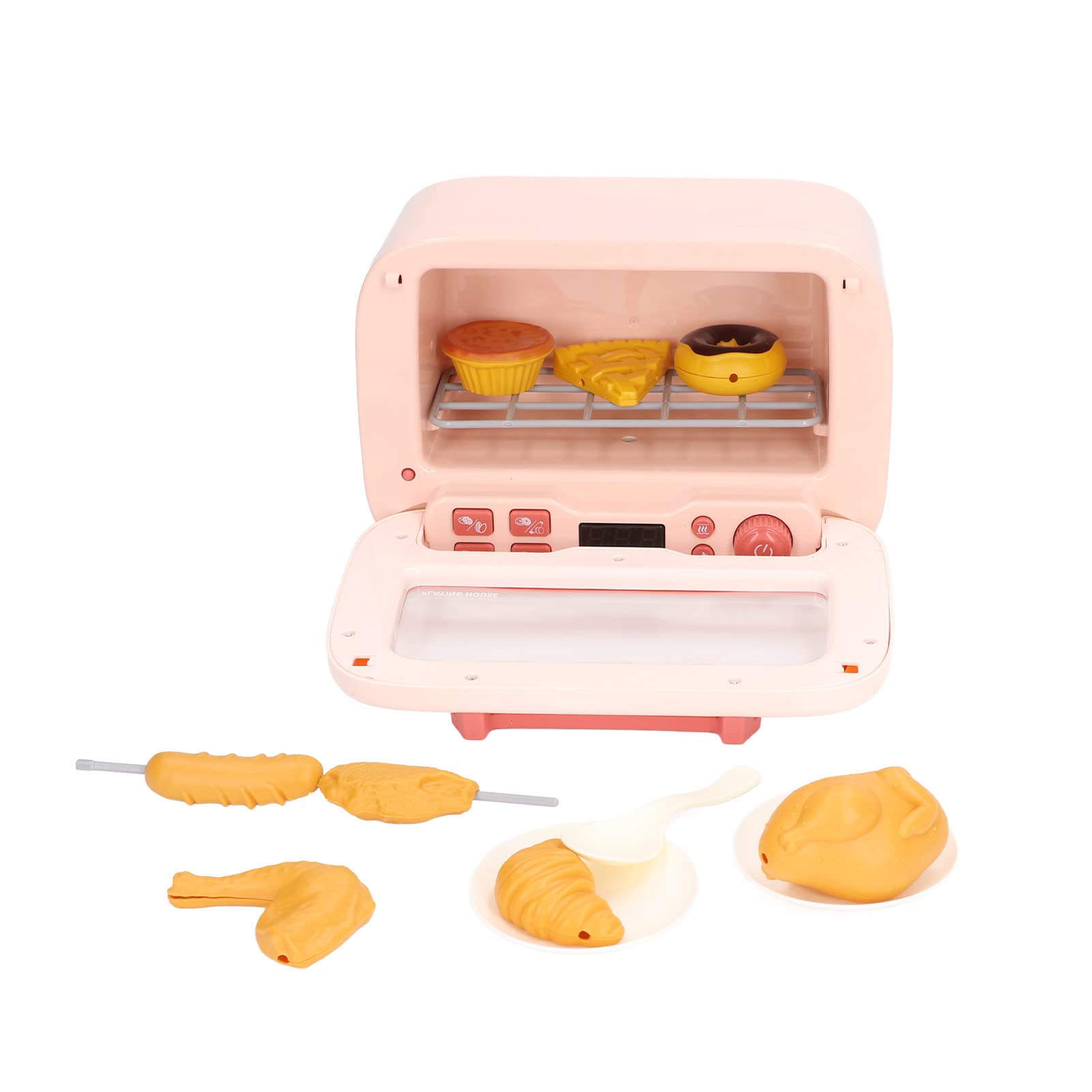Electronic Microwave Toy for Kids - Voice Guidance & 360° Rotating Play Set, High Simulation Mini Microwave Oven for Pretend Play (Pink) | Perfect for Home, Preschool & Role-Playing Games