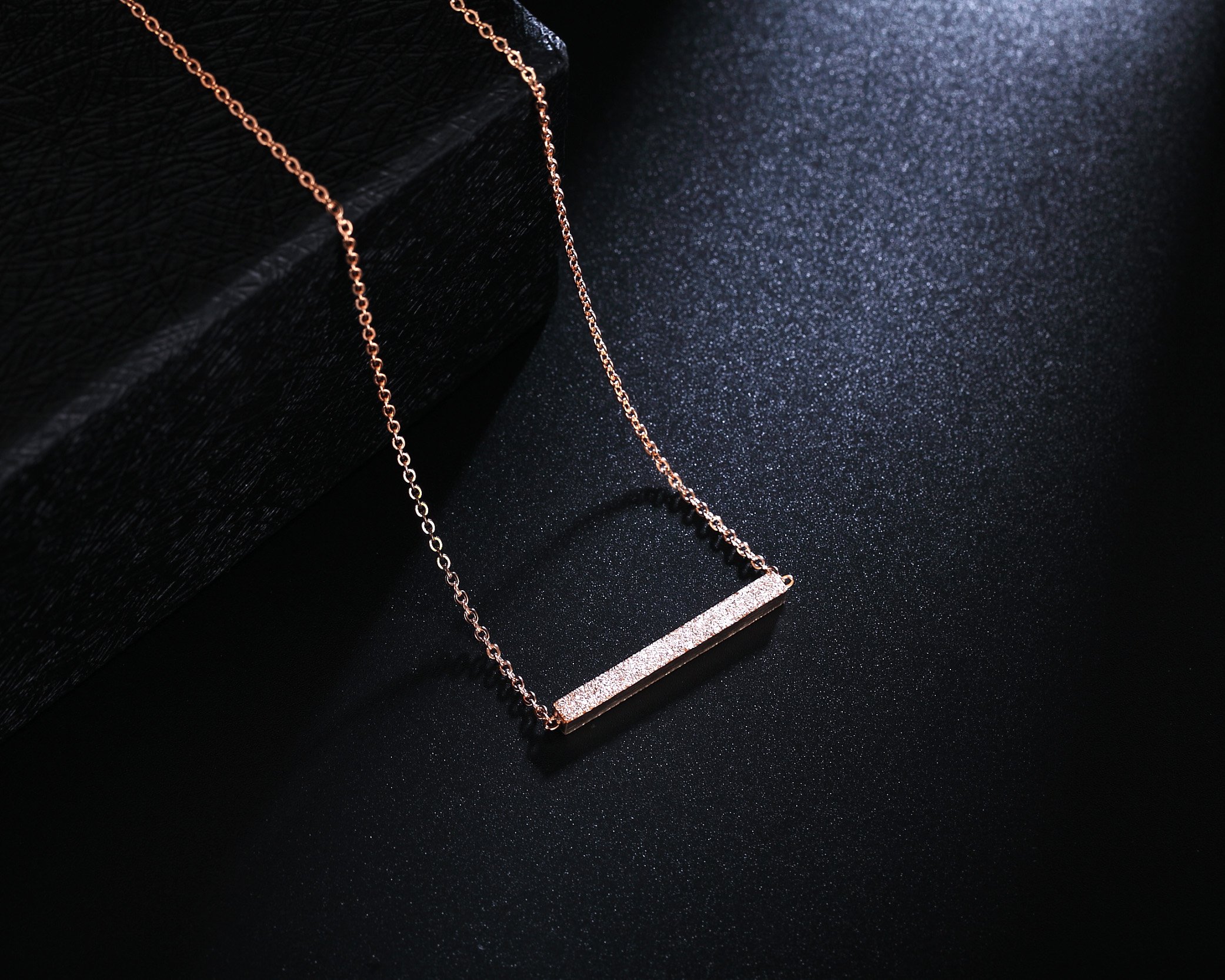 Minimalist Rose Gold Horizontal Bar Necklace for Women - Elegant Layering Jewelry for Everyday Wear, Date Night & Special Occasions