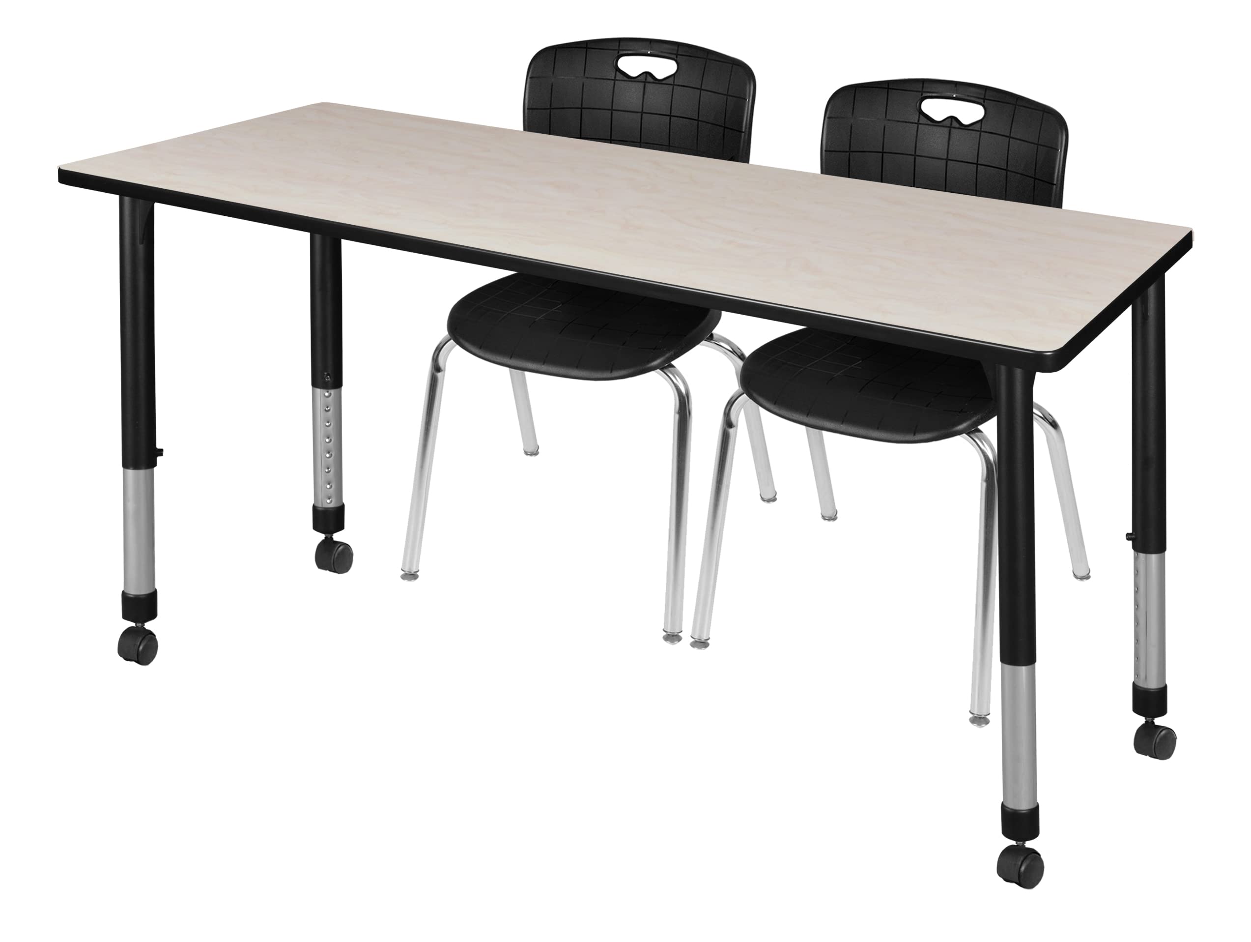 Regency Kee Adjustable Height Mobile Classroom Table Set with Two 18