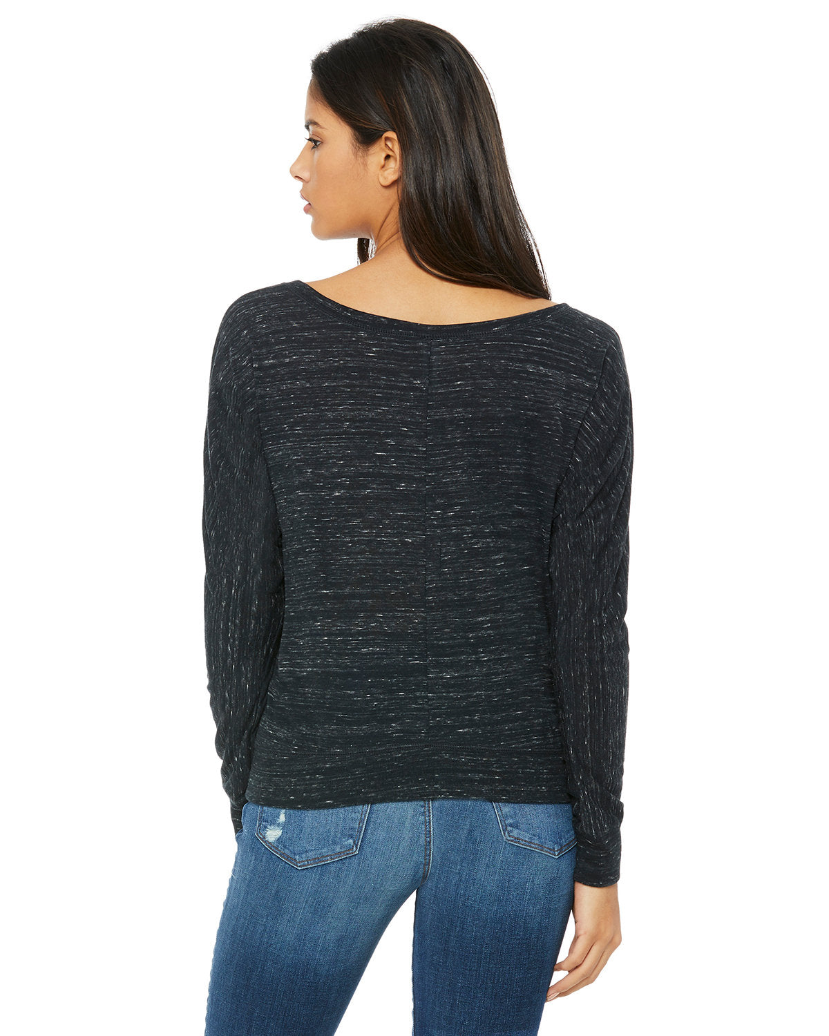Bella + Canvas 8850 Women's Flowy Long Sleeve Off Shoulder T-Shirt - Soft Casual Top for Everyday Wear, Date Night & Beach Cover-Up
