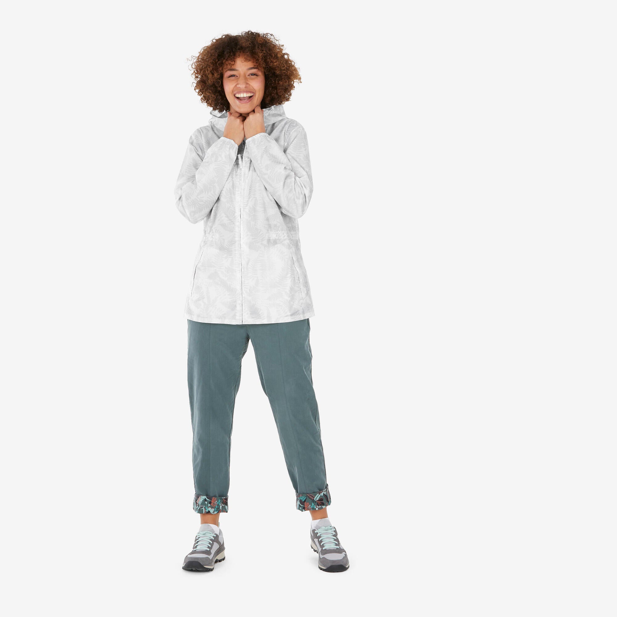 Quechua Women's Raincut Full Zip Windproof Waterproof Rain Jacket - Lightweight Hiking & Outdoor Activities