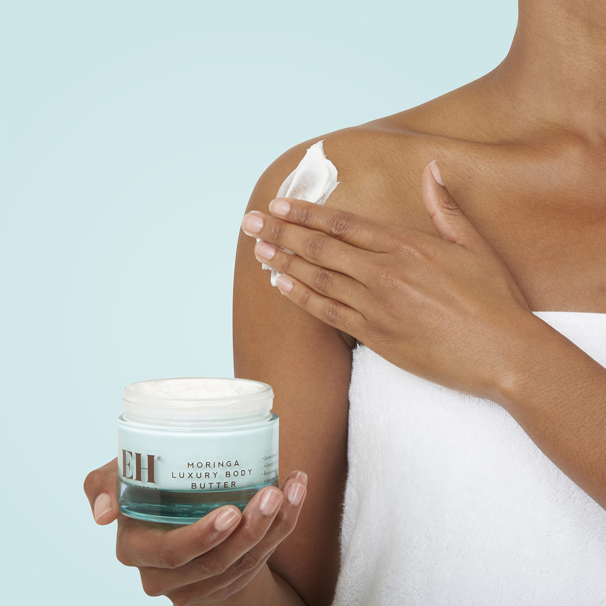 Emma Hardie 200ml Moringa Luxury Body Butter - Rich Nourishing Moisturizer for Dry Skin, Vegan & Cruelty Free - Strengthens Skin Barrier, Deep Hydration & Rejuvenation - Perfect for Daily Skincare Routine & Post-Shower Use