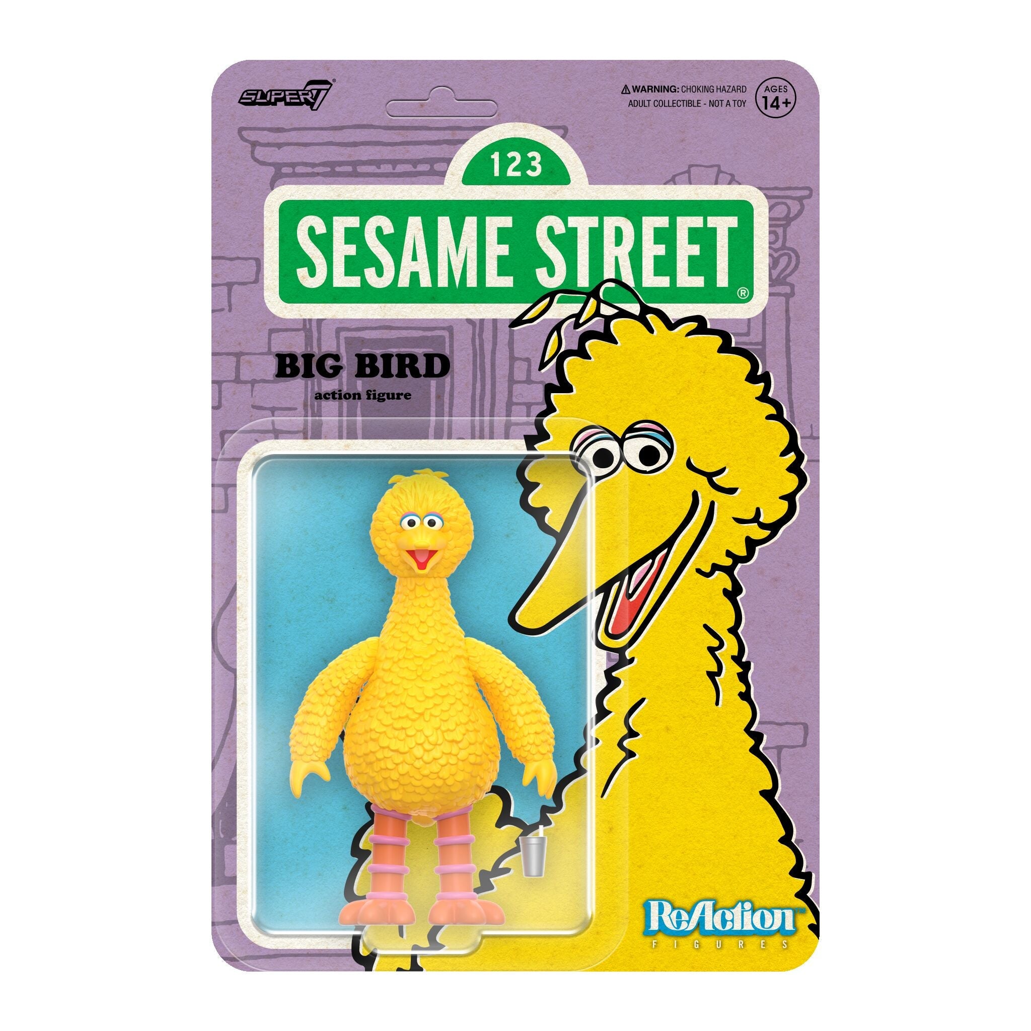 Super7 Sesame Street Big Bird ReAction Figure - Collectible Toy for Kids & Fans, Perfect for Display & Play