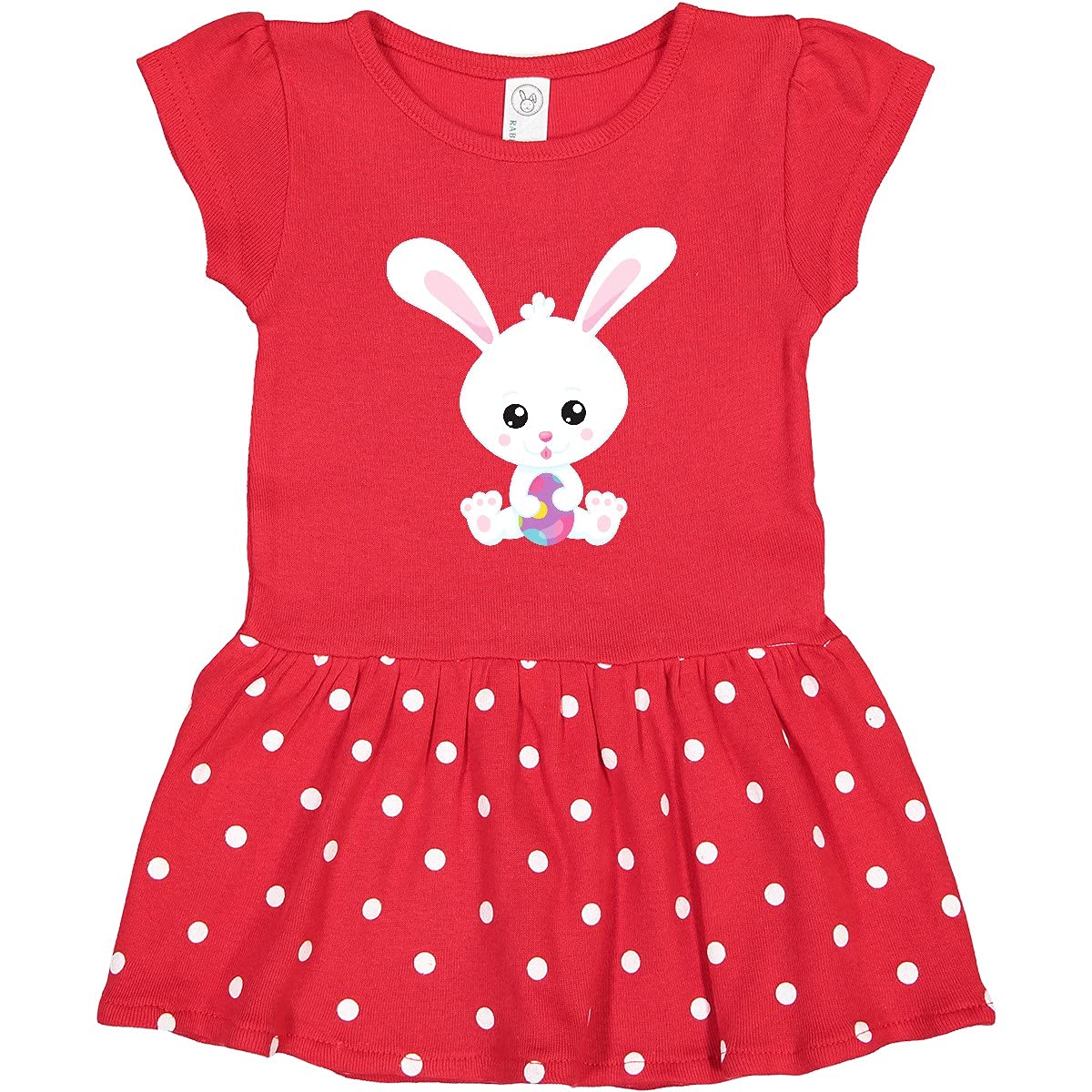 Easter Bunny Toddler Dress - Cute White Bunny & Eggs for Easter Outfits