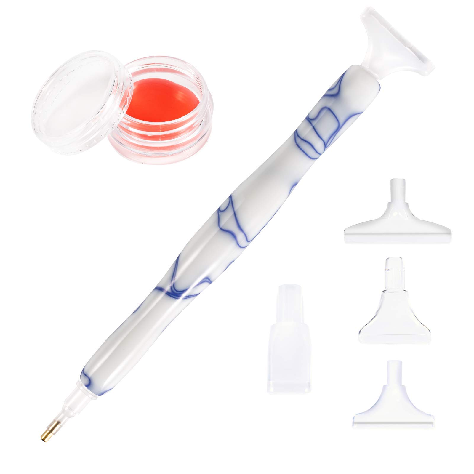 Premium Diamond Painting Pen Set - 5D Handmade Resin Art Tools with Glue Clay & Multiple Tips for Comfortable DIY Diamond Painting (White) | Perfect for Home Crafts, Gift Making & Stress Relief