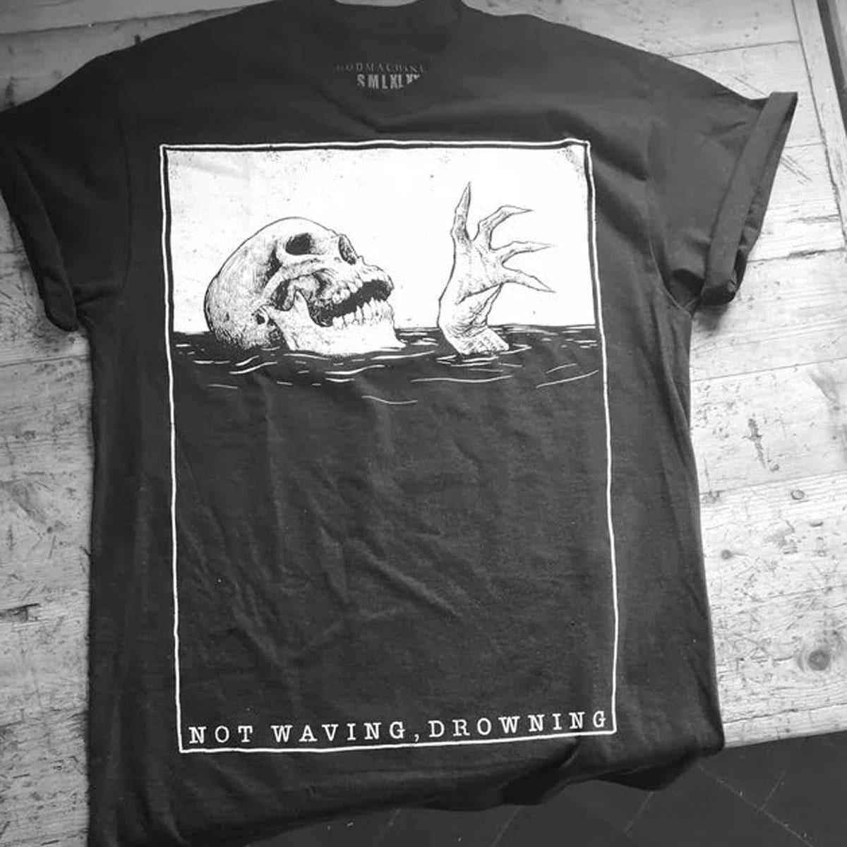 Godmachine 'Not Waving Drowning' Graphic T-Shirt - Vintage Punk Rock Tee for Concerts, Festivals & Casual Streetwear