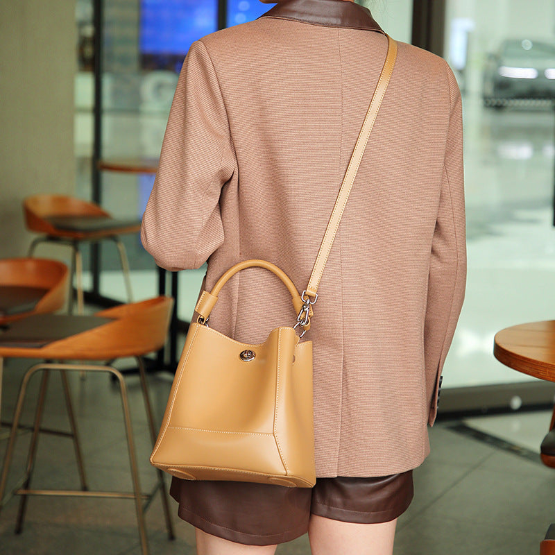 Genuine Leather Women's Shoulder Tote Bag Crossbody Purse Bucket Handbag - Stylish & Durable for Work, Travel & Everyday Use