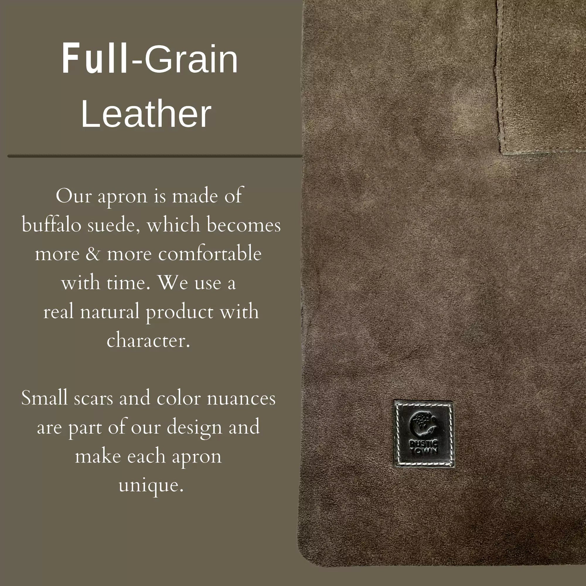 Premium Kuche Leather BBQ Grill & Woodworking Apron - Heavy Duty, Adjustable, Gray - Perfect for Cooking, Grilling, DIY Projects & Workshop Use