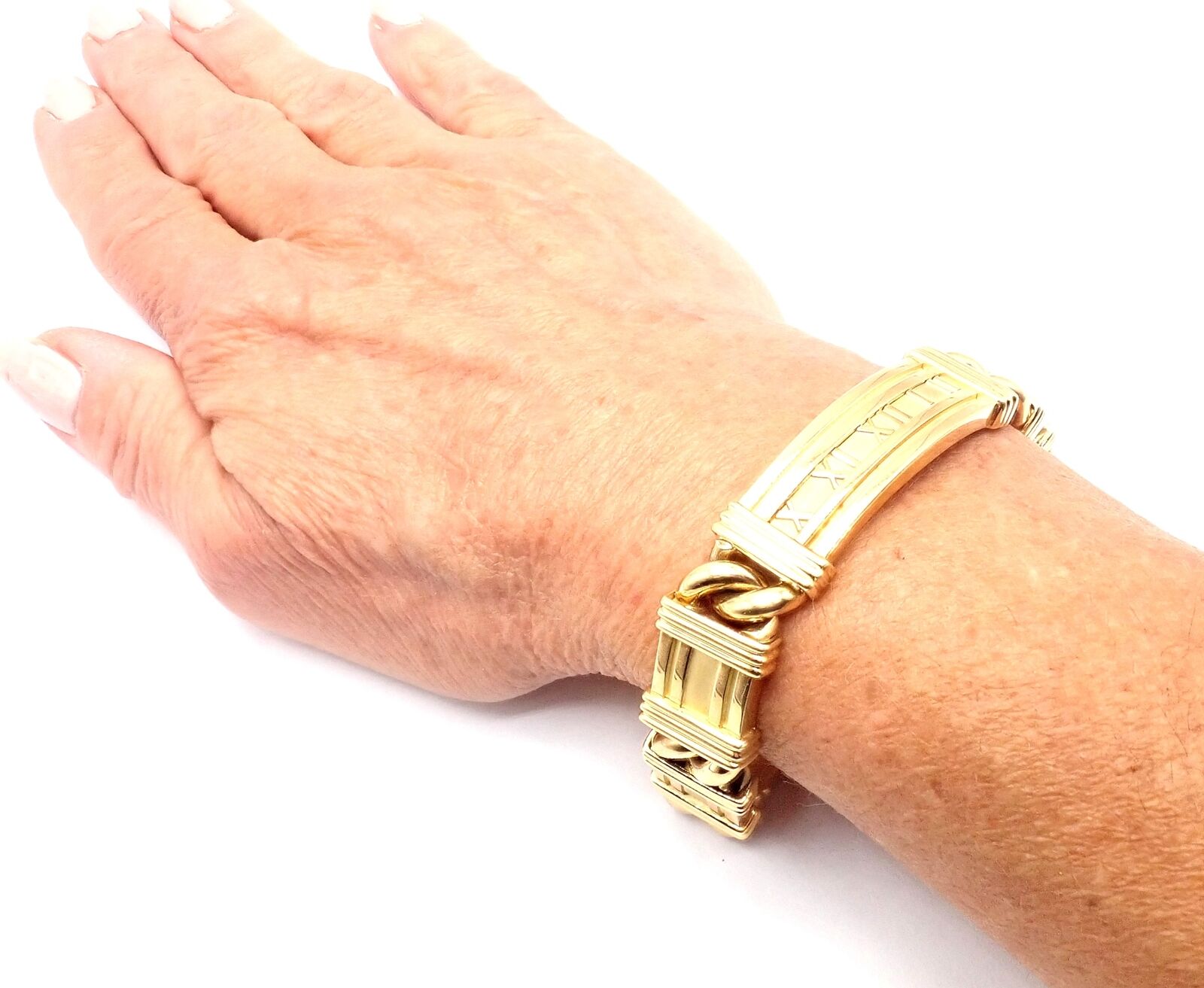 Authentic Tiffany & Co Atlas 18k Yellow Gold Link Bracelet Vintage 1995 - Luxury Jewelry Gift for Women, Perfect for Anniversaries & Special Occasions