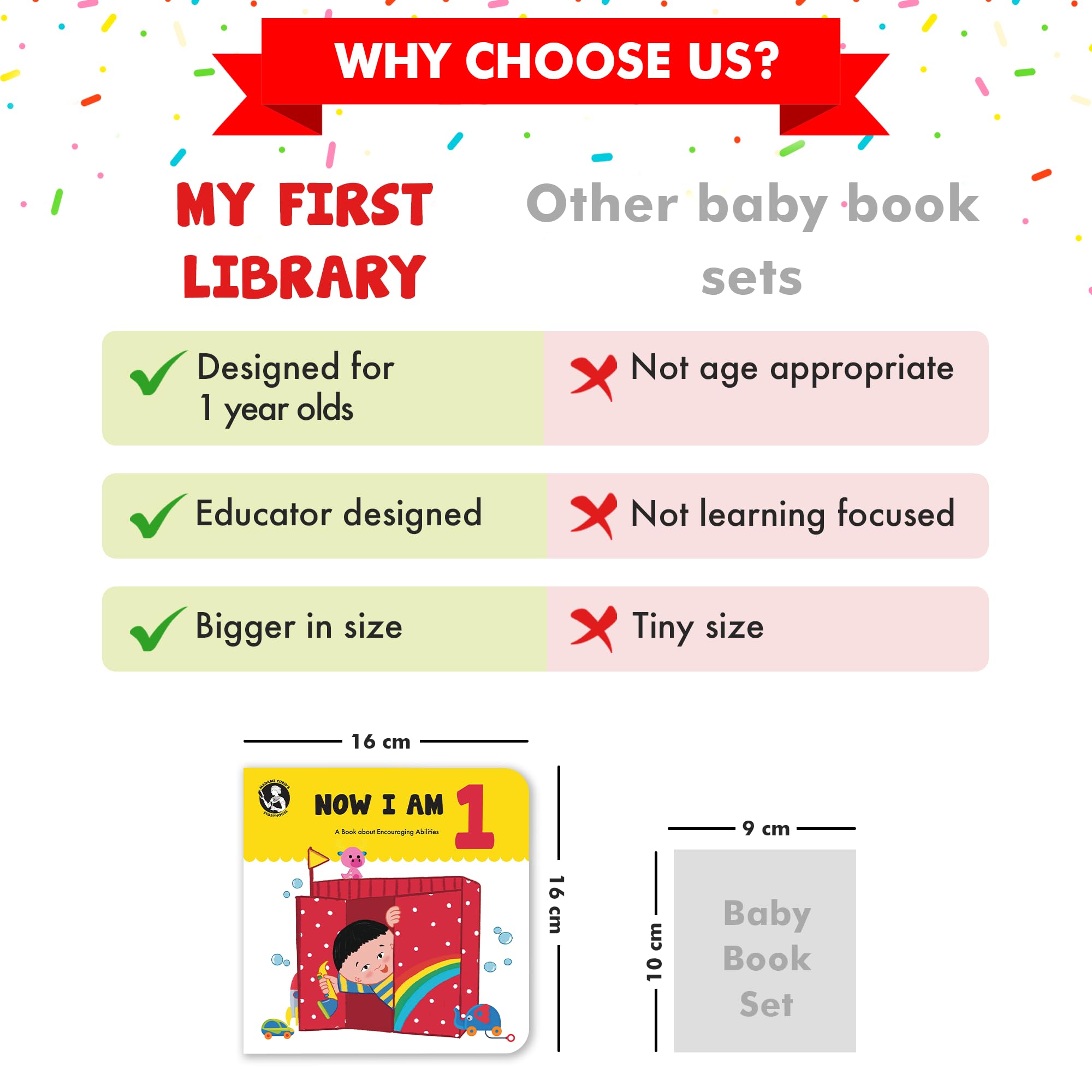 Madame Curie's Baby Board Books - Best Toys for 1 Year Old Boys & Girls | Perfect for Early Learning & Playtime