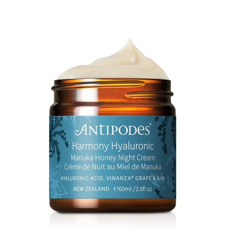 Antipodes Harmony Hyaluronic Manuka Honey Night Cream - Hydrating Anti-Aging Face Moisturizer for Dry Skin - Perfect for Nighttime Skincare Routine & Travel Essentials