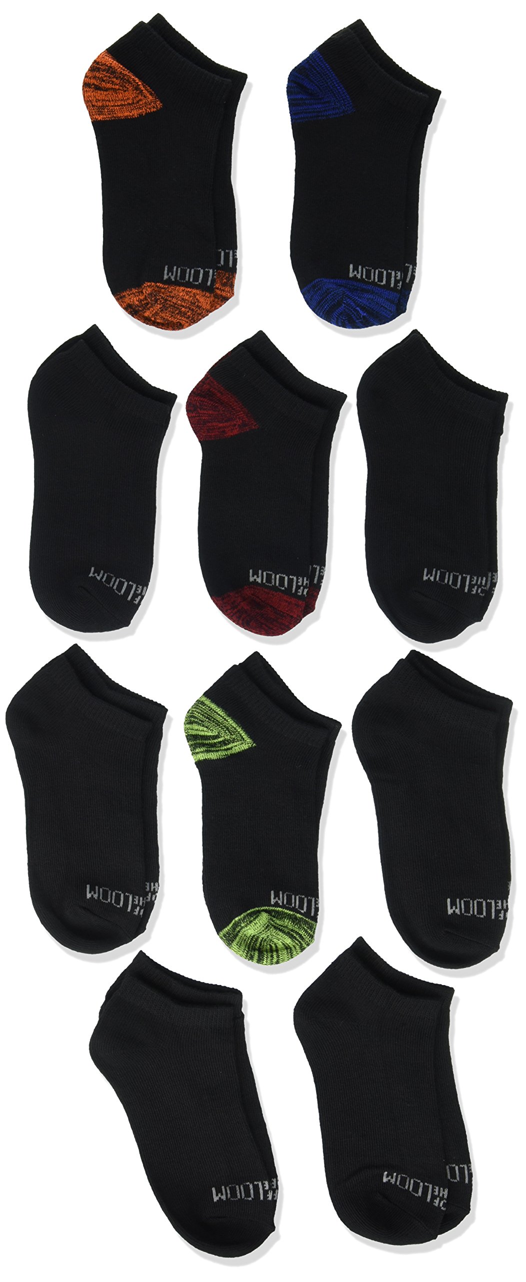 Fruit of the Loom Boys' 10-Pair Flat Knit No Show Socks - Breathable & Comfortable for School, Sports & Everyday Wear