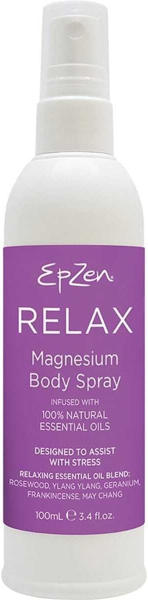 Epzen Magnesium Body Spray for Relaxation & Muscle Recovery - Fast-Absorbing Magnesium Oil Spray for Stress Relief, Better Sleep & Pain Relief - Perfect for Post-Workout, Yoga & Nighttime Relaxation
