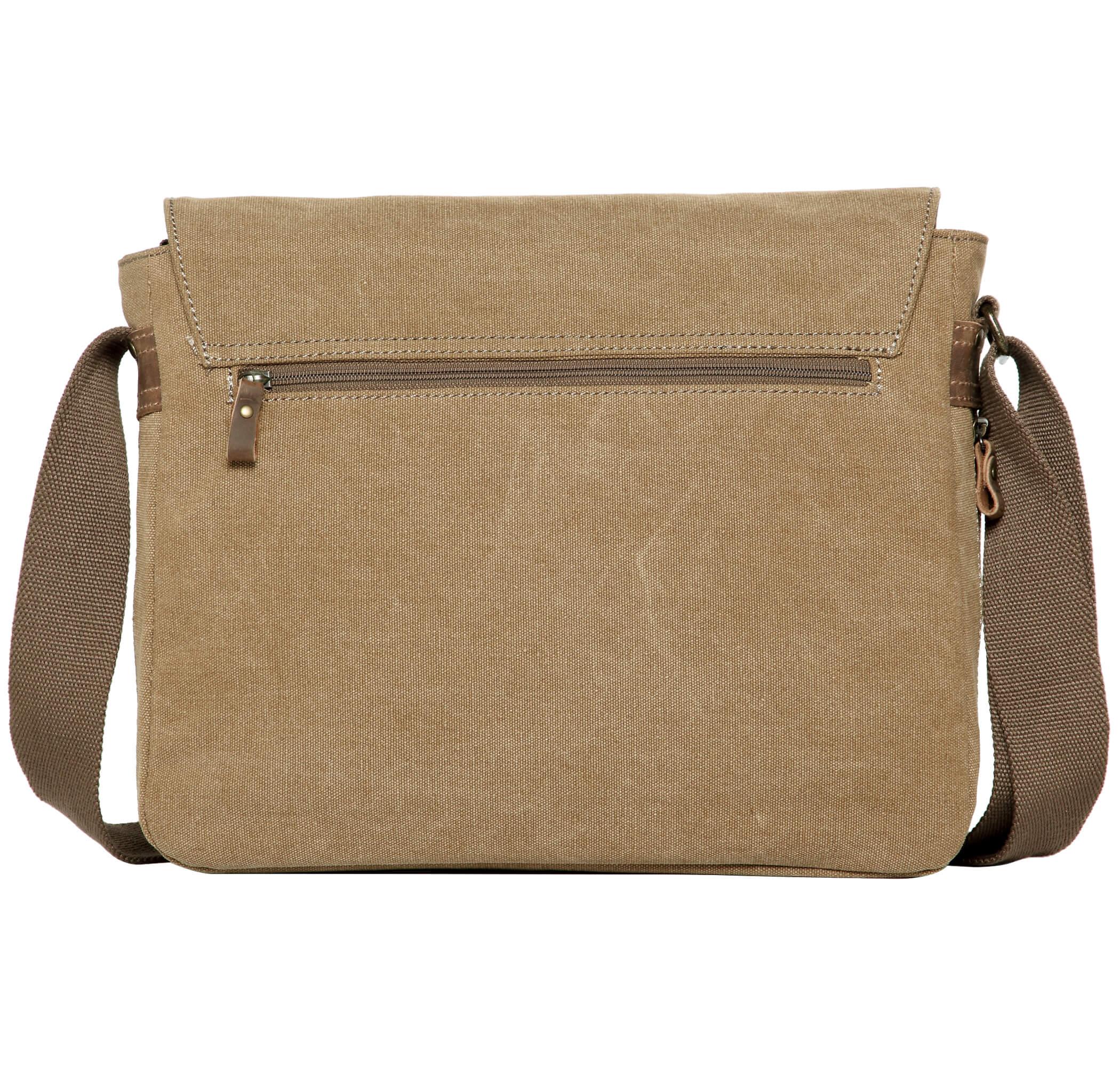 TRP0240 Troop London Classic Canvas Laptop Messenger Bag 16.5 Inch - Stylish Work & College Commuter Bag for Men & Women