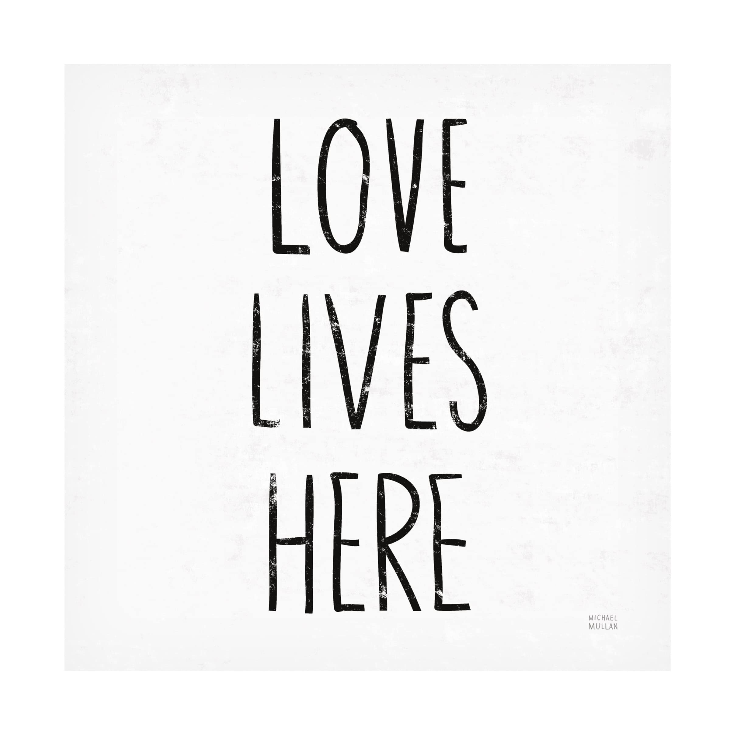 Trademark Fine Art 'Love Lives Here' Canvas Wall Art by Michael Mullan - Perfect for Living Room, Bedroom & Home Decor