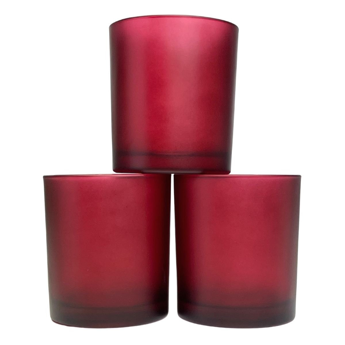 10 Pack Red Frosted Glass Votive Tealight Candle Holders - Valentine's Day, Christmas, Wedding, Party Decor - Elegant Glass Candlesticks for Bridal Showers, Baby Showers & Romantic Home Decor
