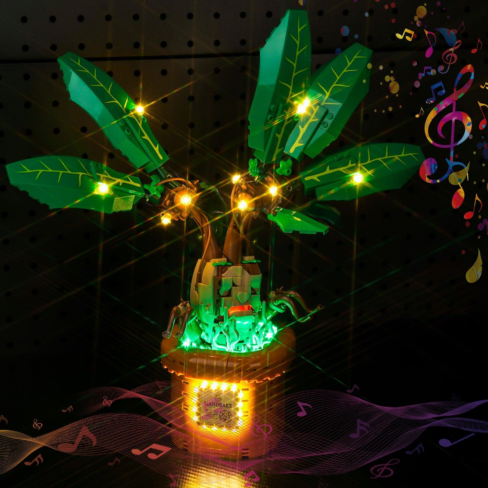 Lego Harry Potter Mandrake Figure & Pot Plant Toy 76433 Light Kit - DIY Lighting Accessory for Lego Sets | Enhance Display for Home Decor, Collectibles & Night Light