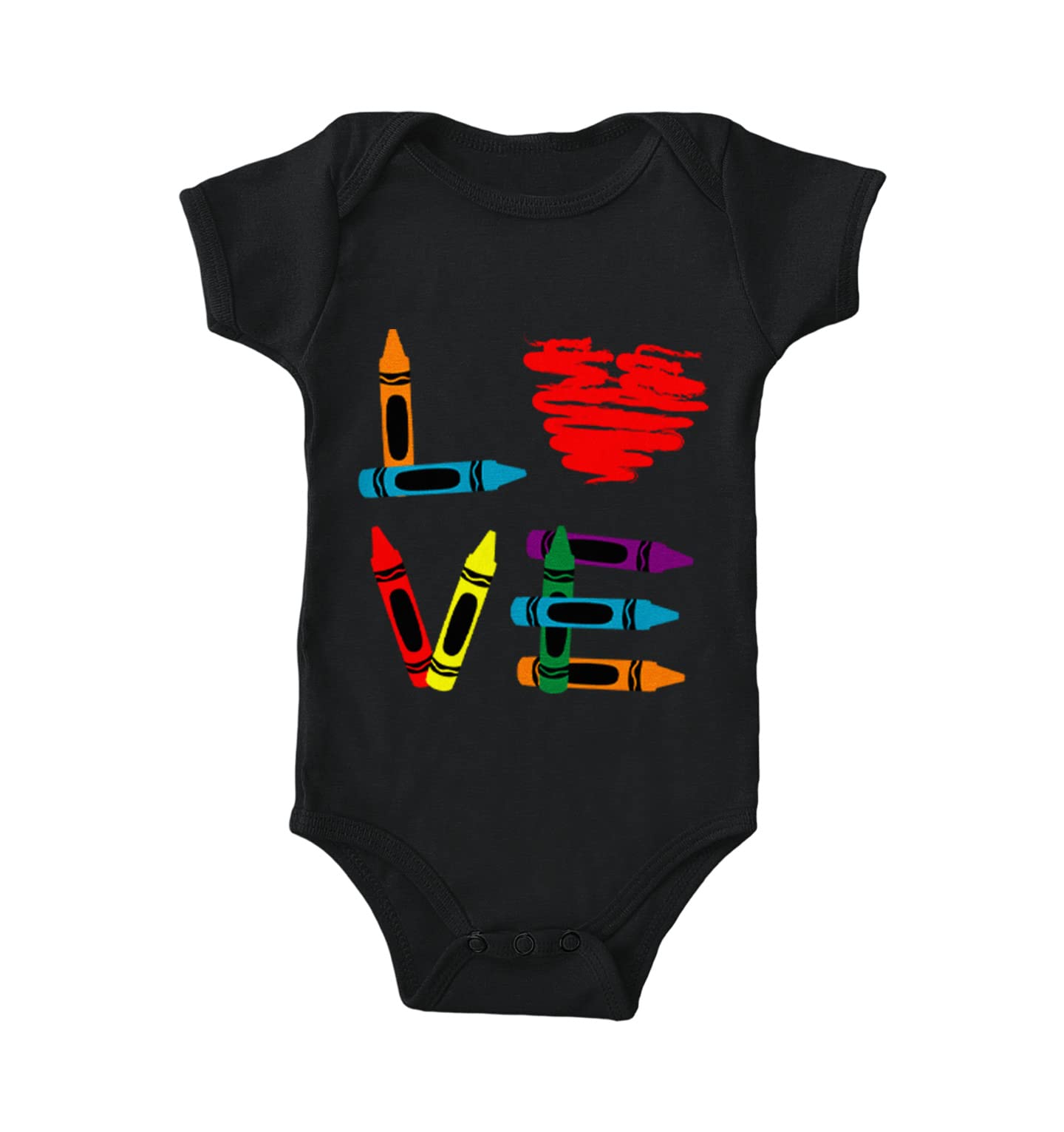 Tcombo LOVE Crayons - Heart Coloring Book Bodysuit for Babies | Washable Non-Toxic Crayons & Matching Outfit | Perfect for Valentine's Day, Baby Showers & First Birthday Gifts