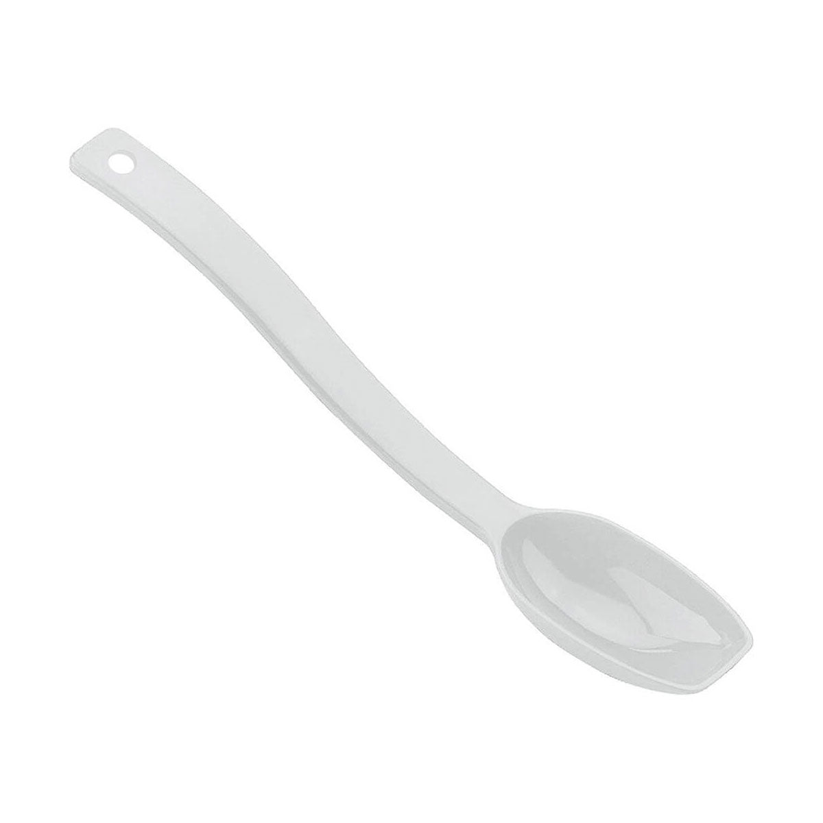 Cambro SPO8CW148 Camwear Solid Salad Spoon - 8 1/8 Inch White Plastic Serving Spoon for Restaurants, Catering & Home Use - Durable Food Service Utensil for Salads, Desserts & Buffet Serving