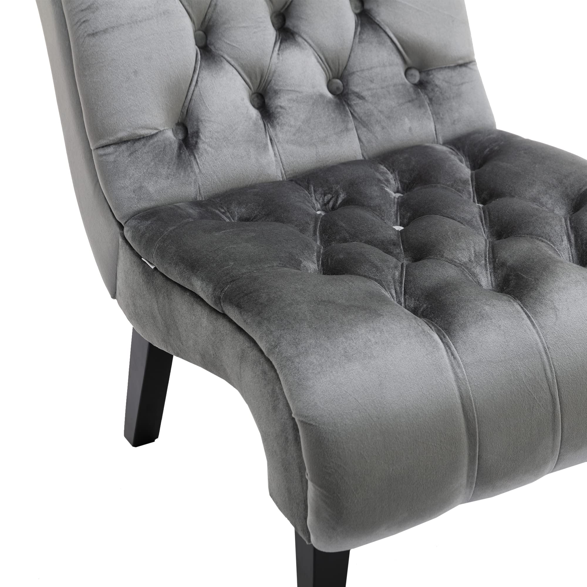 Velvet Tufted Accent Chair - Upholstered Barrel Armchair for Living Room, Bedroom & Office - Silver Square Lounge Chair for Home Decor & Relaxation | Perfect for Reading Nook, Guest Room & Cozy Corners