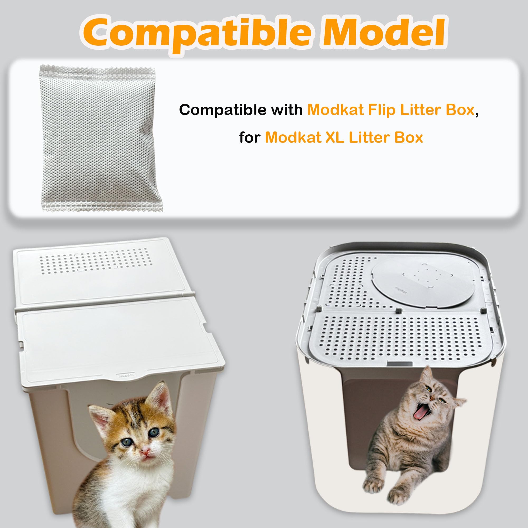 Modkat Flip & XL Litter Box Activated Charcoal Odor Control Filters - 12 Pack Refills for Cat Litter Boxes | Eliminates Bad Smells & Keeps Home Fresh