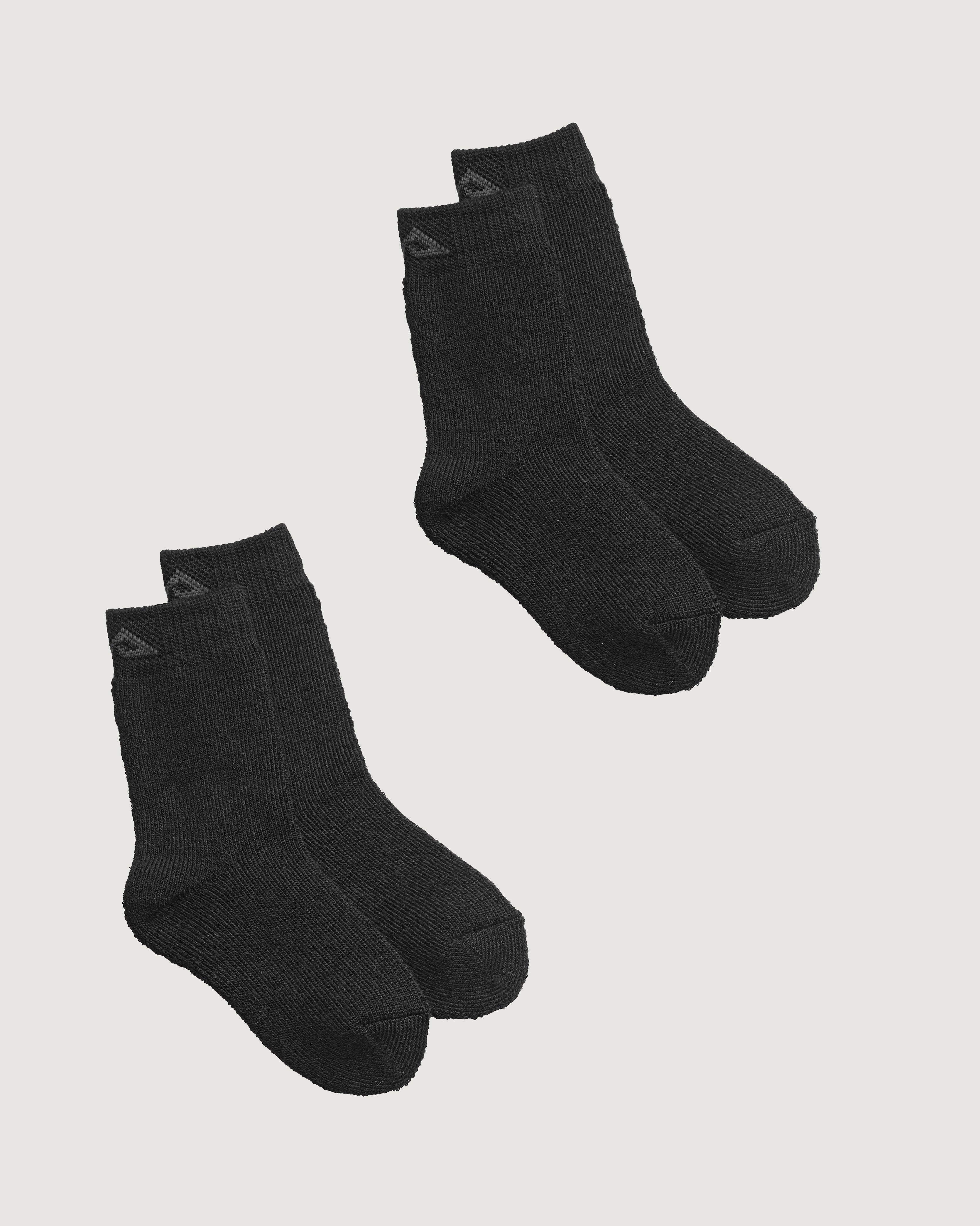 Thermo Kids' Unisex Thermal Socks 2-Pack Black - Warm Winter Socks for Boys & Girls Outdoor Activities