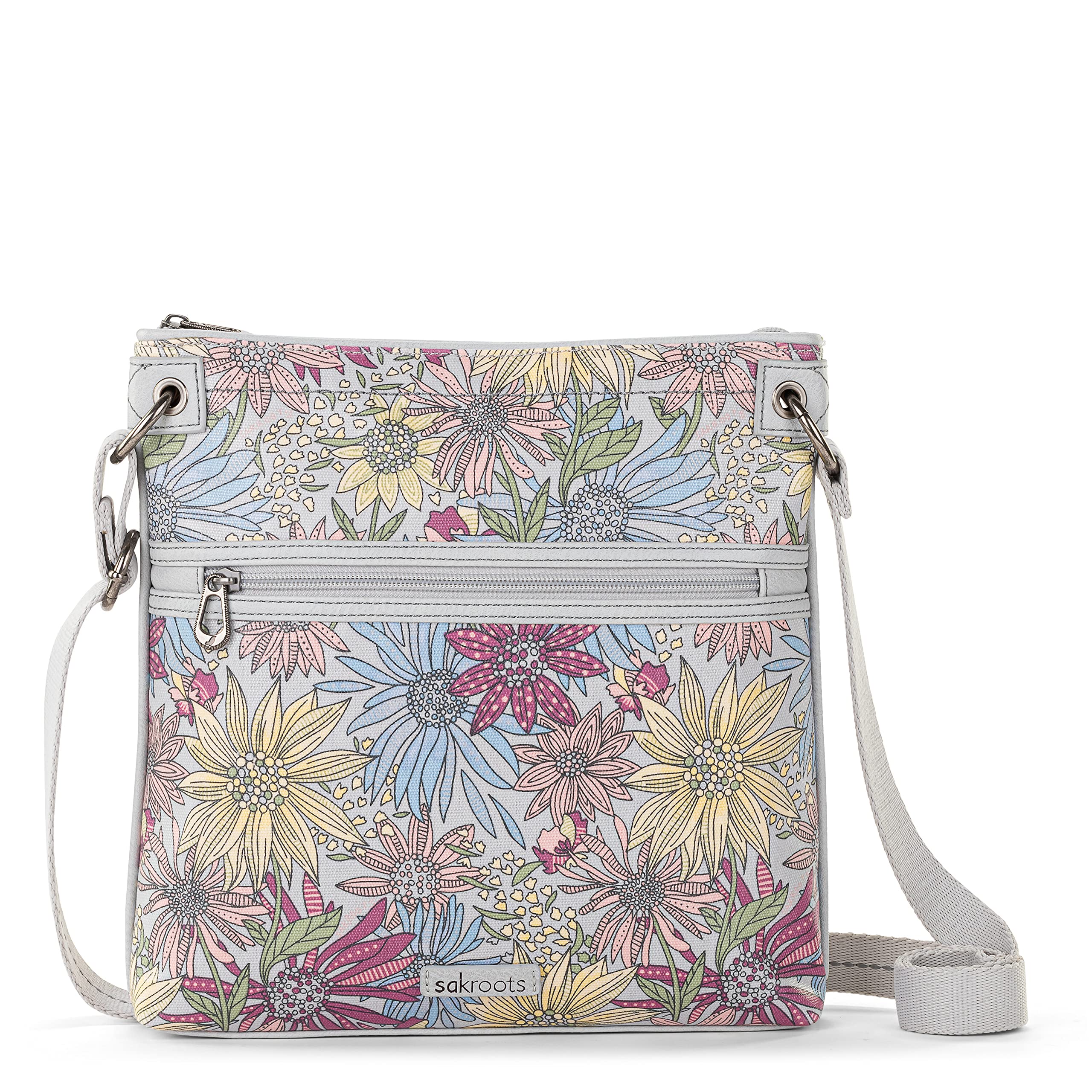 Sakroots Women's Flat Crossbody Bag - Lightweight Vegan Leather Purse for Everyday Use, Travel & Shopping | Trendy Shoulder Bag with Adjustable Strap