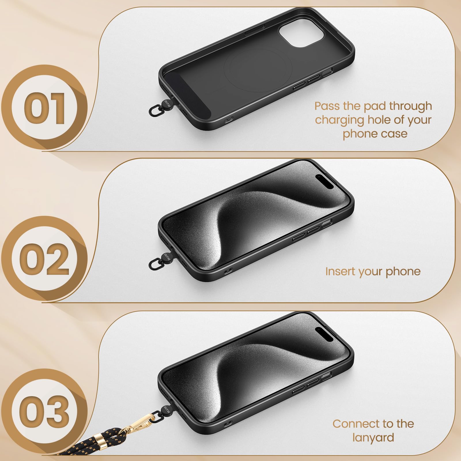 OUTXE 360° Rotatable Phone Lanyard - 4 Pack for iPhone & Android - Perfect for Travel & Outdoor Activities