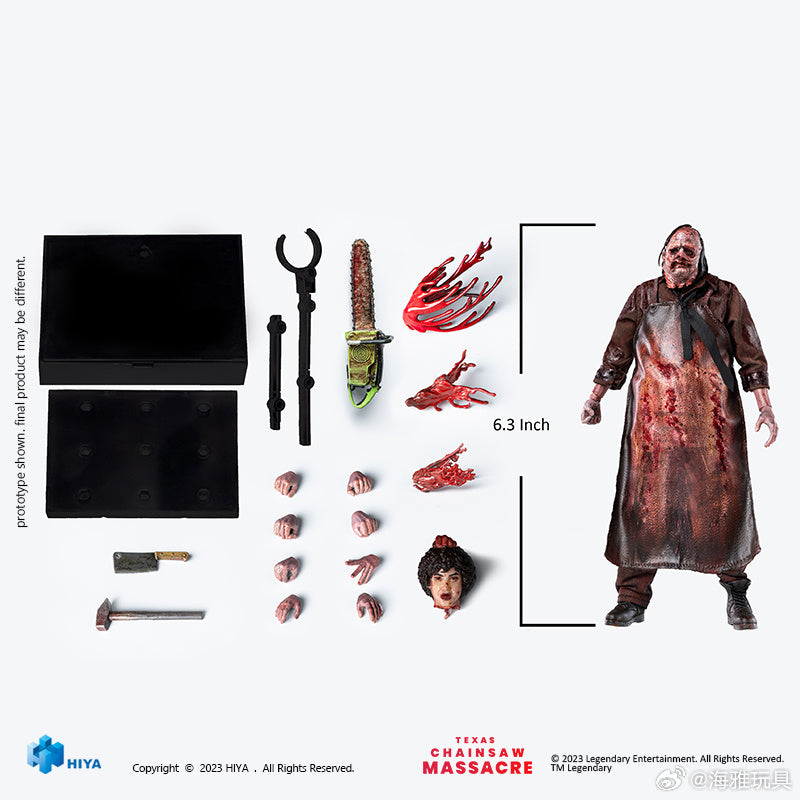 HIYA 6-inch 1/12 Scale Leatherface Action Figure - Texas Chainsaw Massacre 2022 Movie Collectible - Perfect for Horror Fans & Model Display