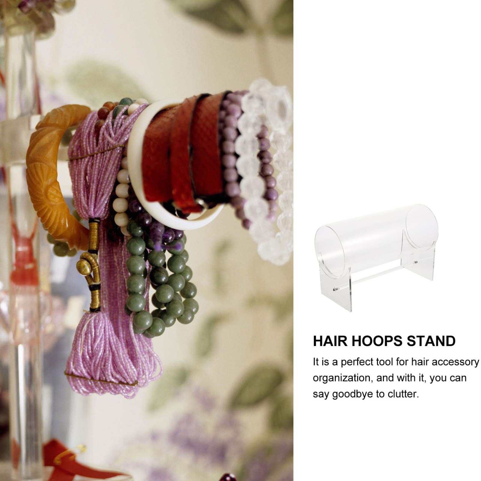FRCOLOR Acrylic Headband Organizer - Jewelry & Hair Accessory Display Stand for Girls