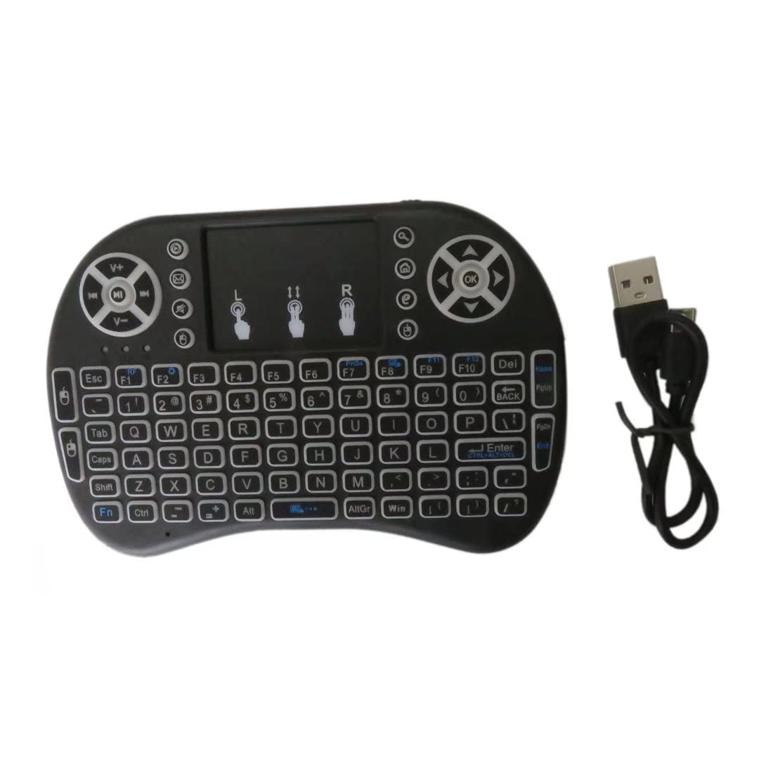 Wireless Mini Keyboard with Touchpad - 2.4GHz Backlit Universal Remote Controller for Gaming | Rechargeable Li-ion Battery | Compatible with Android TV, Xbox, PS3, PC, Windows, Roku, IPTV | Perfect for Home Entertainment & Smart TV Control