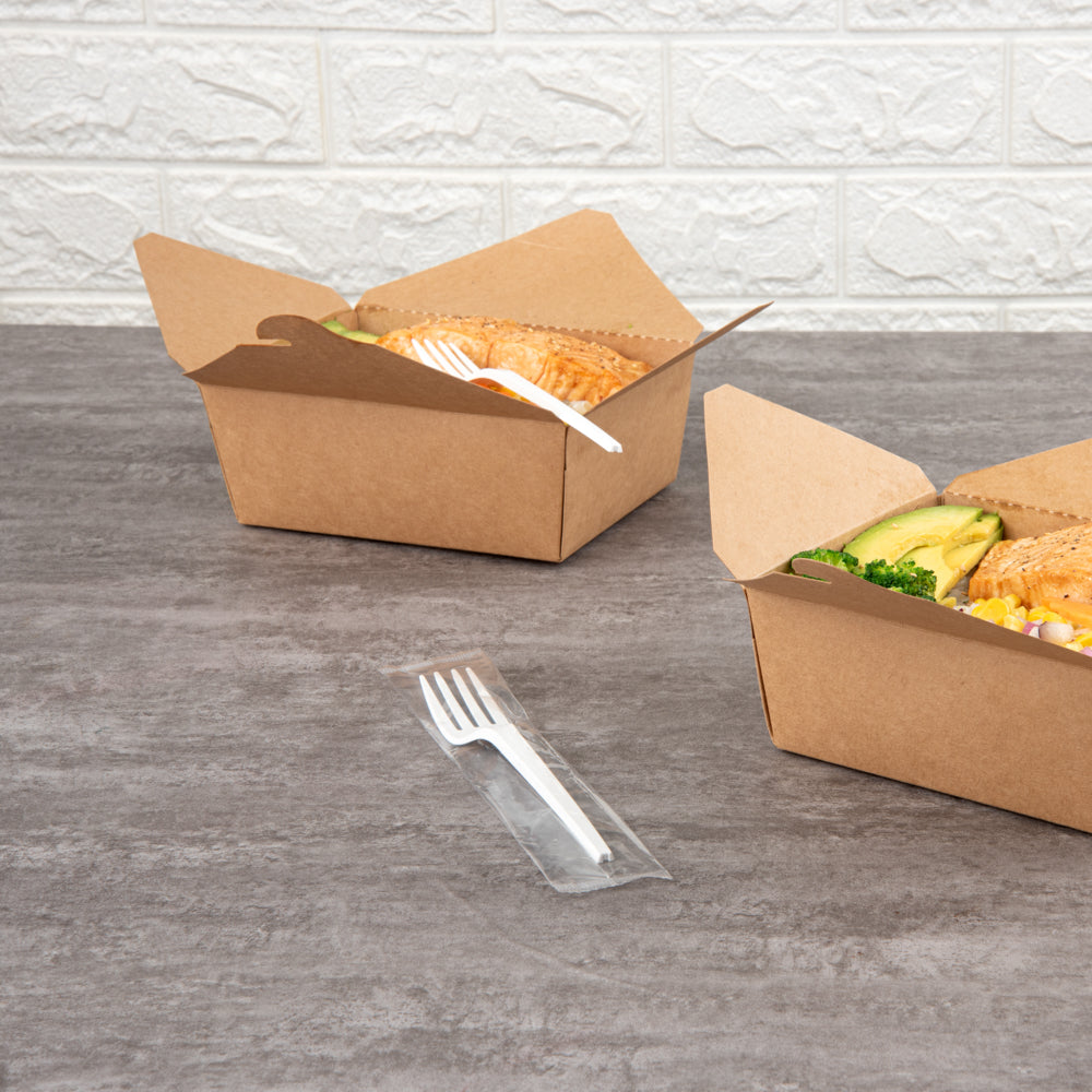 Eco-Friendly White CPLA Plastic Forks - 250 Count, Heat Resistant, Compostable, 6.5 Inch Disposable Cutlery for Parties, Picnics & Catering Events