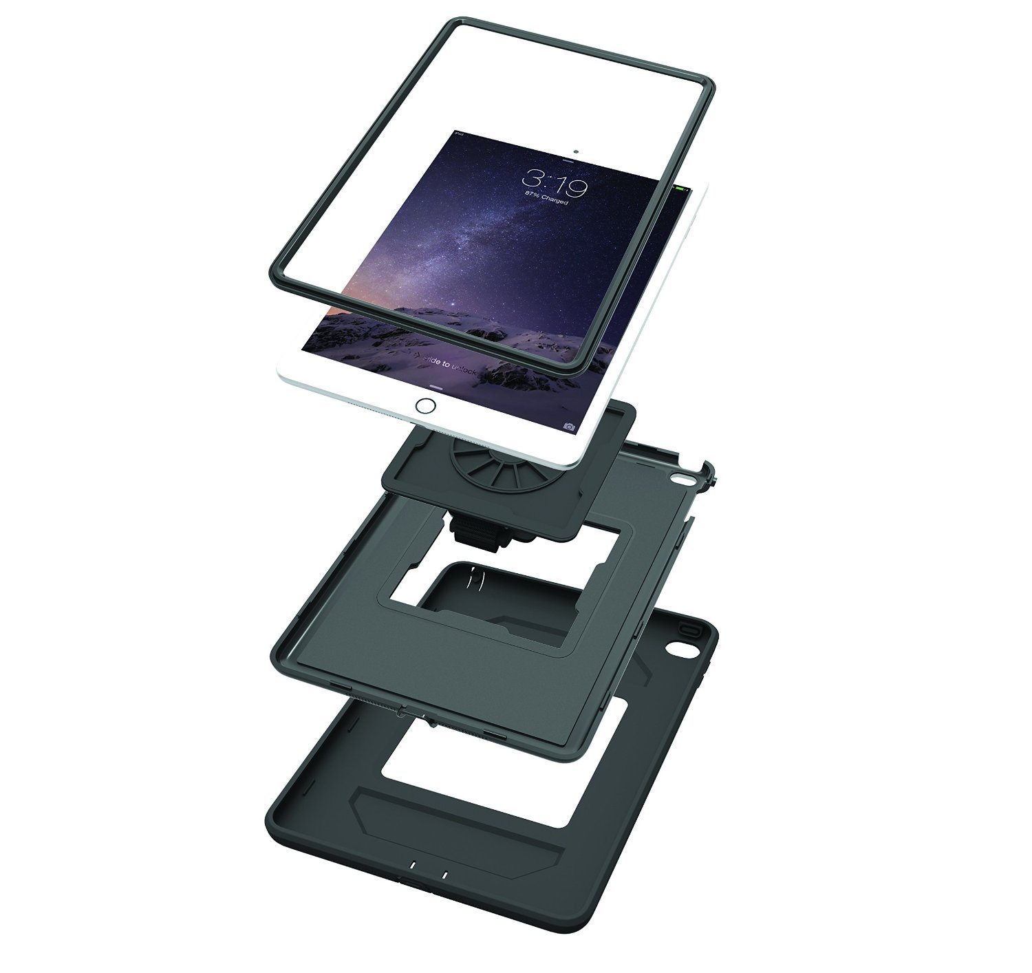 INCIPIO Protective Carrying Case for iPad Air 2 - Slim Lightweight Cover with Secure Fit - Black (IPD-261-BLK) - Perfect for Travel, Work & School
