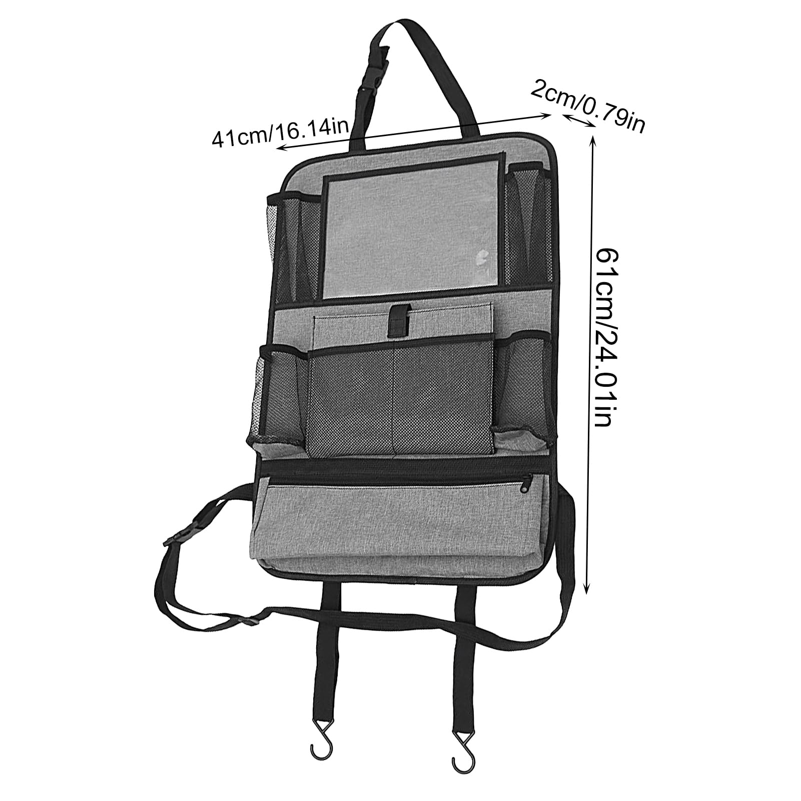 Car Backseat Organizer with Storage Pockets & Tablet Holder - Kids Travel Organizer for Toys, Snacks & Essentials - Perfect for Road Trips & Family Car Rides