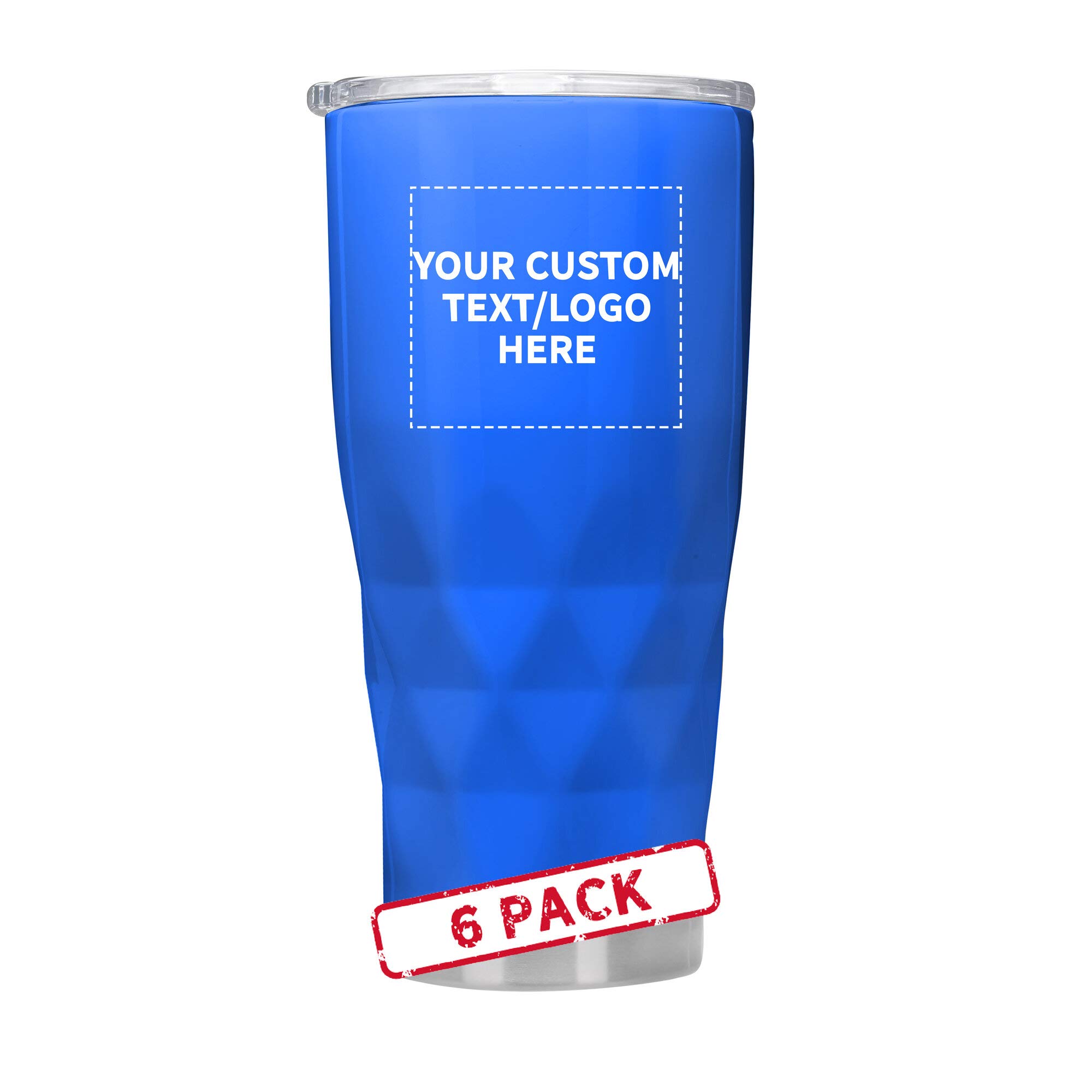 Custom 20 oz. Quantum Stainless Steel Travel Mug Set - 6 Pack with Personalized Text & Logo - Vacuum Insulated, Leak-Proof - Perfect for Coffee, Tea, or Cold Drinks at Work, Gym, or Travel