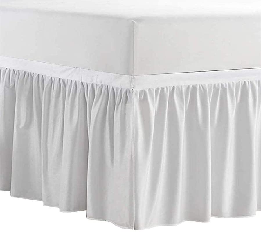 College Dorm Twin XL Bed Skirt - 100% Microfiber Ruffled Bed Skirt with 32