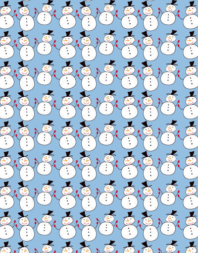 Blue Sketchy Snowmen Scalloped Tissue Paper - Decorative Holiday Wrapping for Christmas Gifts, Party Decorations & Craft Projects